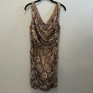 Express Gold lace dress.